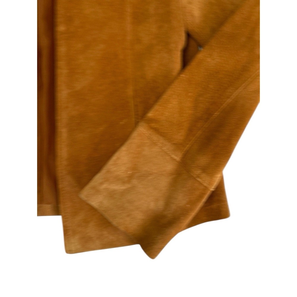 Vtg Fur Collar Suede Leather Camel Brown Jacket Boho Cowgirl Moto Size Small - Picture 12 of 14